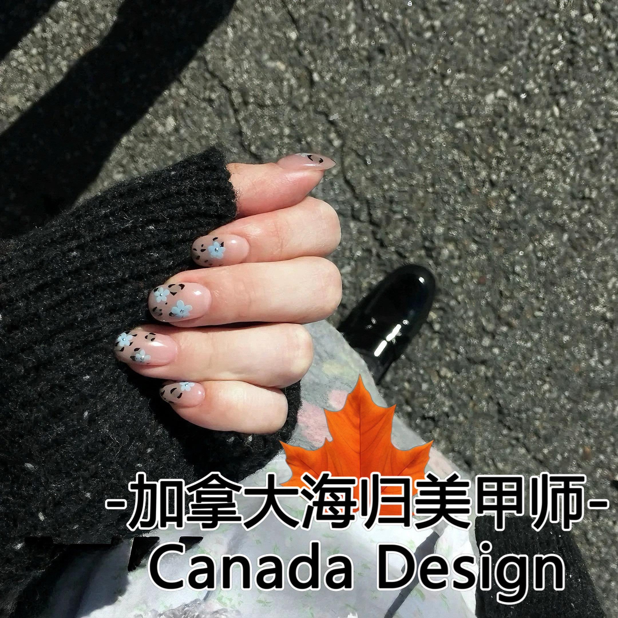 【豹纹和花】纯手工穿戴甲美甲贴片定制高级感短款手绘成品