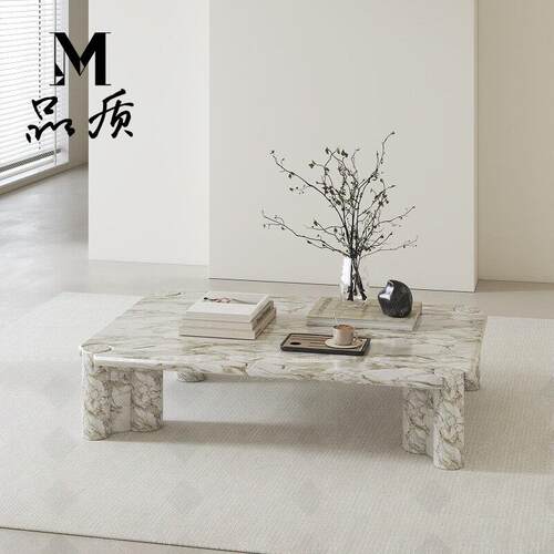 意式极简茶几组合现代样品屋展示中心异形设计师大理石会所茶台家