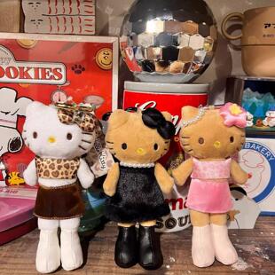 kitty猫玩偶日本NIC长腿黑皮书包挂件kt猫公仔挂饰钥匙扣女生挂件