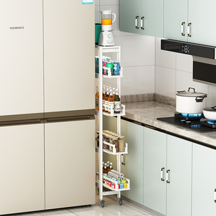 厨房夹缝置物架20cm宽公分厘米冰箱侧收纳缝隙窄型餐边超薄储物柜