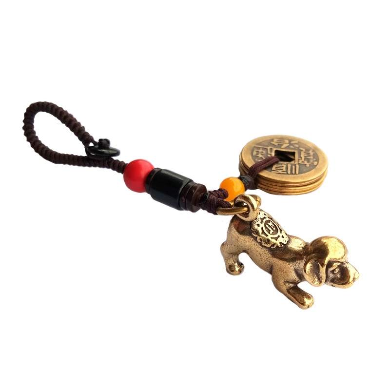 黄铜生肖狗钥匙扣招财五帝钱挂坠随身属相吊坠工艺饰品旺财小摆件,节庆用品/礼品,钥匙扣,淘宝优惠券,粉丝福利购,淘宝优惠卷