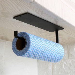 2019厨房用纸橱柜顶下挂架抹布架粘贴式壁橱下置物架免打孔挂钩架