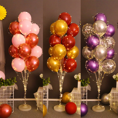 发光地飘桌飘气球支架生日装饰场景布置 开业周年庆气氛会场路引