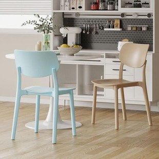 加厚塑料椅子家用可叠放靠背凳子商用餐椅卧室化妆椅休闲椅书桌椅