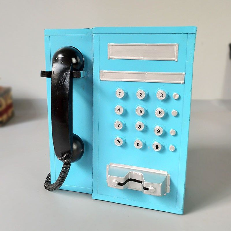 复古铁艺怀旧壁挂IC卡电话机模型工业风餐厅酒吧服装店墙饰壁挂件,家居饰品,装饰摆件,淘宝优惠券,粉丝福利购,淘宝优惠卷
