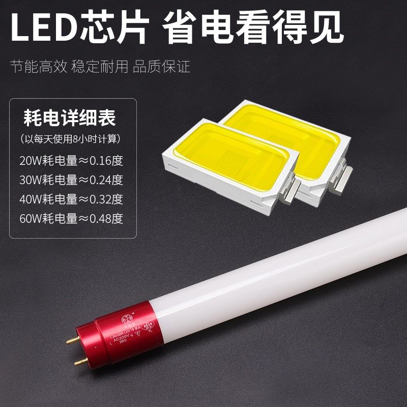 T8led玻璃灯管1.2米18W30W40W50W家用工厂房停车场节能长条日光灯,家装灯饰光源,LED灯管,淘宝优惠券,粉丝福利购,淘宝优惠卷
