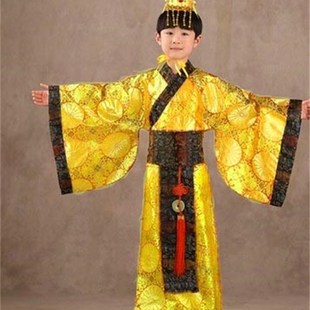 儿童古装男唐朝太子汉朝皇帝皇上表演服装龙袍汉服陛下大王演出服