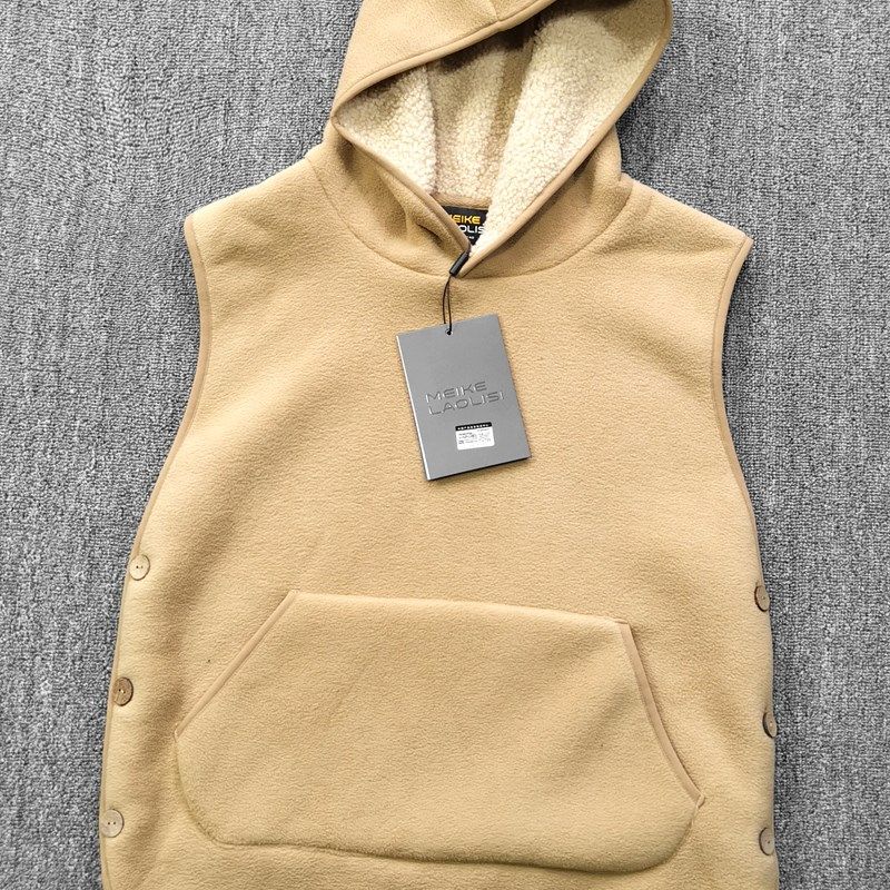 大捡漏 380g超细摇粒绒+羊羔绒保暖男士休闲连帽背心秋冬马甲外套,男装,常规马甲,淘宝优惠券,粉丝福利购,淘宝优惠卷