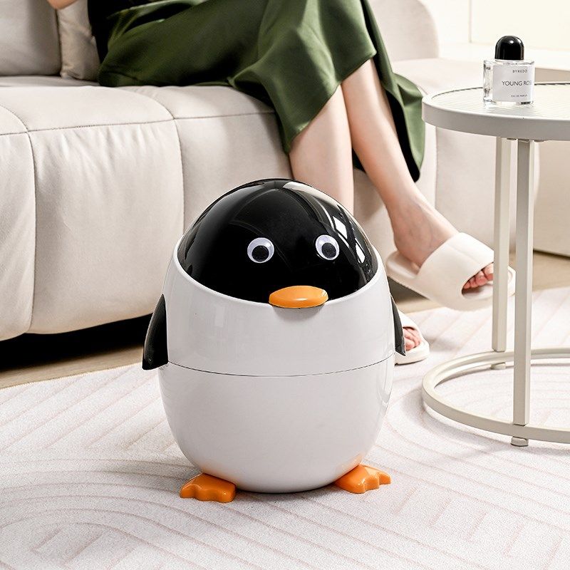 2024新款垃圾桶家用卡通可爱儿童房卧室带盖大容量纸篓卫生间厕所