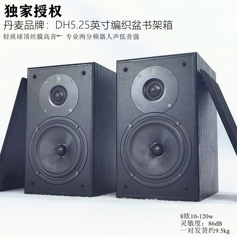 丹麦DH5.25英寸编织盆书架箱轻质球顶丝膜高音2分频器人声低音强