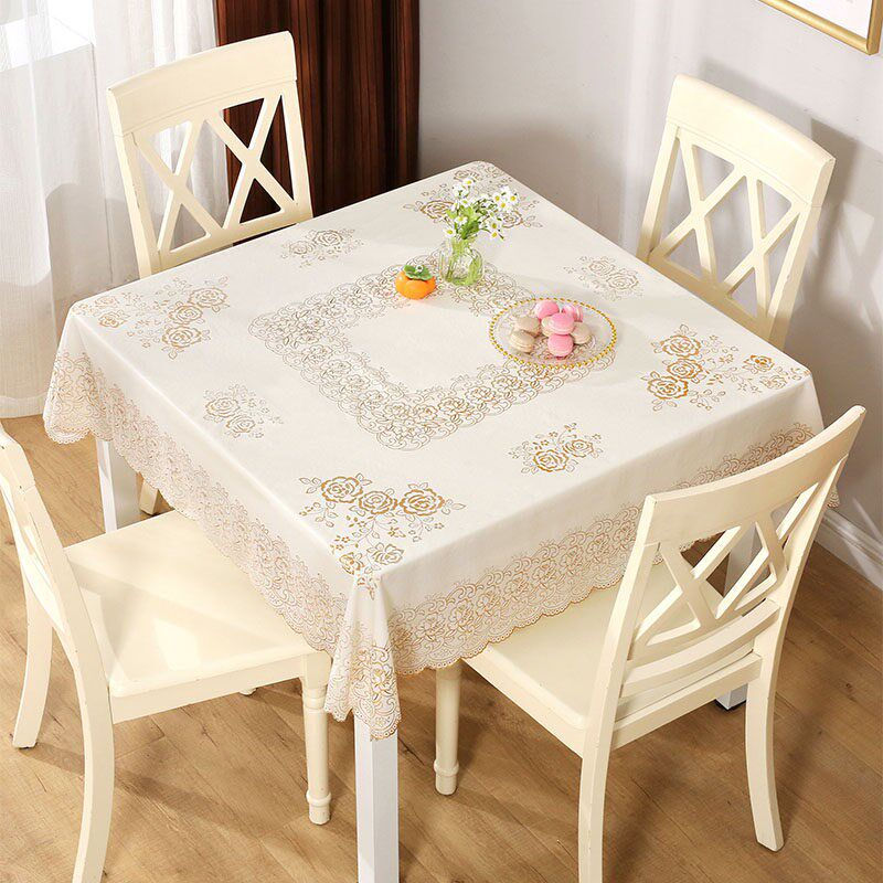防滑桌布好看的客厅餐桌防水防油免洗正方形PVC塑料八仙麻将台布