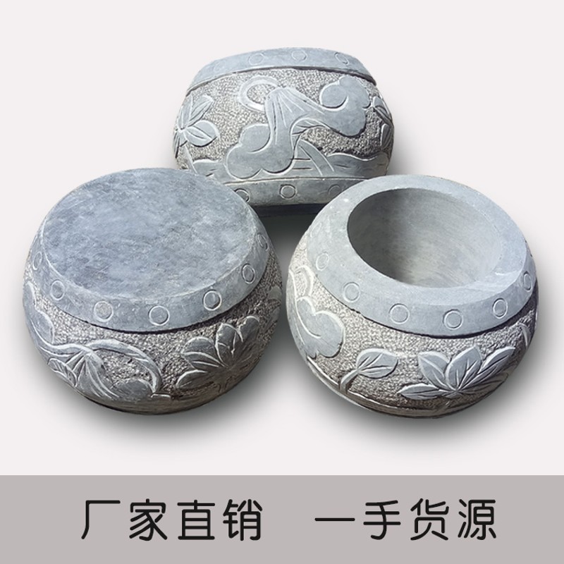 青石柱墩底座石墩子墩垫基石墩石雕柱皮圆墩空心石柱柱顶石包柱石