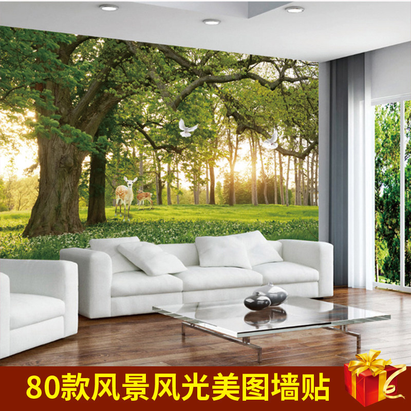 自带背胶自粘风景风光客厅房间装饰画背景墙玄关电视墙装饰画贴画,家居饰品,现代装饰画,淘宝优惠券,粉丝福利购,淘宝优惠卷