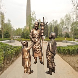 铸铜雕塑定制民风民俗小吃街锻铜人物雕像商业街商场景观装饰摆件