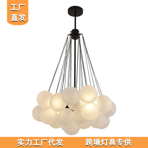 北欧魔豆泡泡球吊灯简约玻璃球创意楼梯灯loft设计师客厅灯具中山
