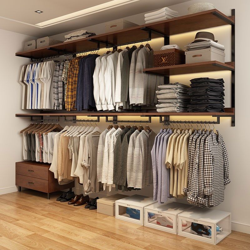 开放式衣柜壁挂式衣帽间置物架金属衣架铁艺悬挂式砌墙架子步入式,住宅家具,衣帽架,淘宝优惠券,粉丝福利购,淘宝优惠卷