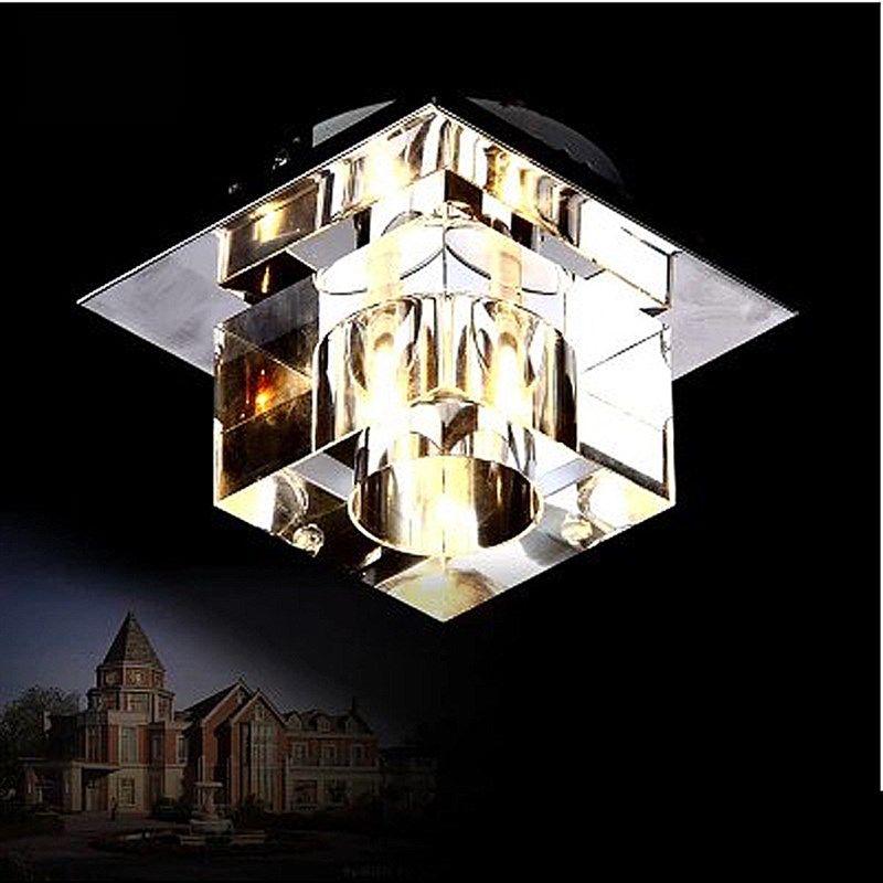 过道玄关小吸顶灯嵌入式厨卫灯厨房灯饰暗装明装方形方块水晶灯具,家装灯饰光源,客厅吸顶灯,淘宝优惠券,粉丝福利购,淘宝优惠卷