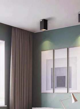 方形明装射灯LED筒灯客厅无主灯酒店餐饮单头照明灯吸顶灯天花灯