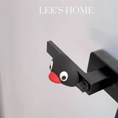 pingu企鹅门挡门把手装饰家用玄关入户门挡磁吸防撞阻门器防夹手