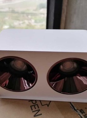 led明装格栅射灯正方形双头防眩斗胆灯吸顶筒灯吊顶免打孔吸顶灯