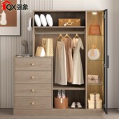 卧室斗柜衣帽架一体床边床头挂衣架床尾收纳柜开放式 衣柜定制A39