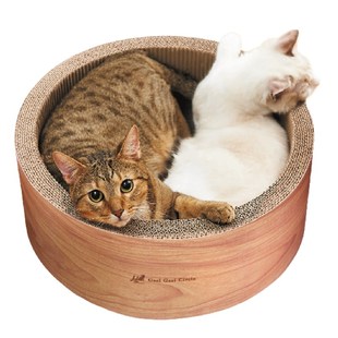 猫咪世界瓦楞纸猫抓板猫窝大圆形四季可用保暖窝磨爪可抓可躺大号
