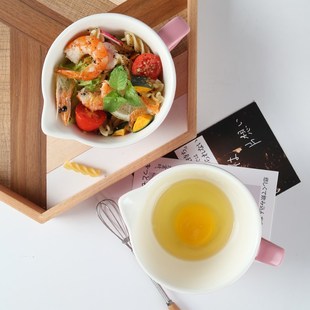 华孚陶瓷小号打蛋碗 烘焙调面糊引流碗尖嘴碗搅拌碗带手柄料理碗