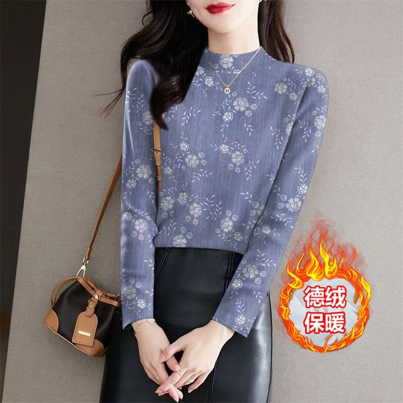 秋冬新款上衣长袖半高领保暖柔软时尚双面德绒妈妈装百搭外穿遮肚,女装/女士精品,T恤,淘宝优惠券,粉丝福利购,淘宝优惠卷