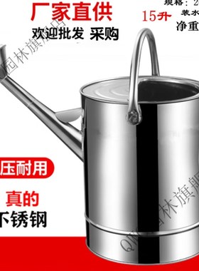 PWS洒水壶不锈皮家用浇菜浇花水壶淋花喷壶浇水壶不锈钢洒水桶喷