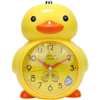黄色鸭子唱歌儿童闹钟男女孩起床神器卡通学生可爱床静音网红黄鸭