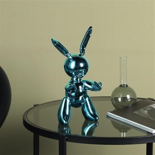 杰夫昆斯兔子摆件软装创意雕塑样板房酒店白色人物抽像摆件艺术品