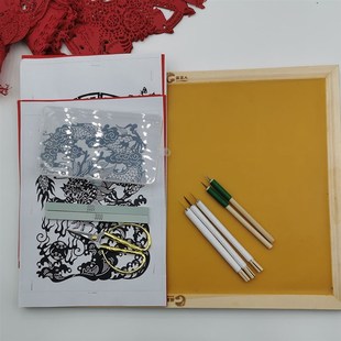 传统非遗剪纸艺术的精工细作蜡板手工刻刀剪刀图样专业工具新品包