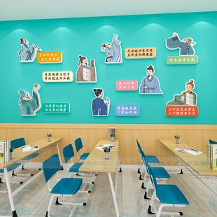 中小开学教室布置装 饰名人名言警句墙贴班级文化环创古诗词李白