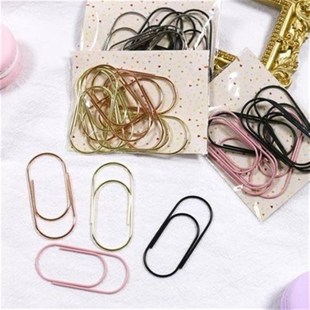 50mm胖回形针大号曲别针创意造型手帐装饰书签黑色粉色金色