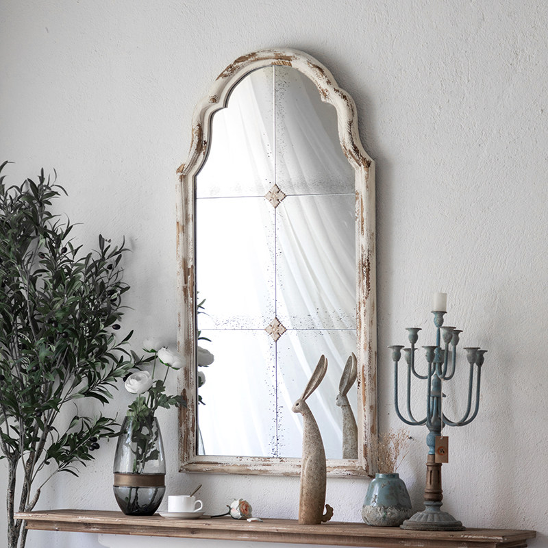 JZ008 法式乡村做旧民宿背景墙面装饰镜壁挂窗镜穿衣玄关镜墙饰品,住宅家具,壁画镜,淘宝优惠券,粉丝福利购,淘宝优惠卷