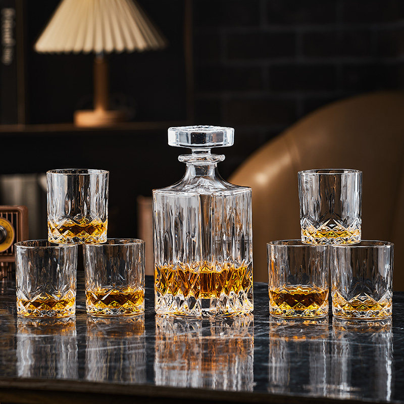 高档复古水晶玻璃威士忌洋酒杯套装家用奢华酒具创意家用酒樽酒壶