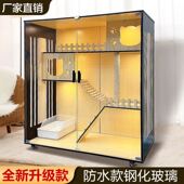 实木猫咪别墅家用猫笼子超大号豪华猫舍自由空间二层三层木质猫柜