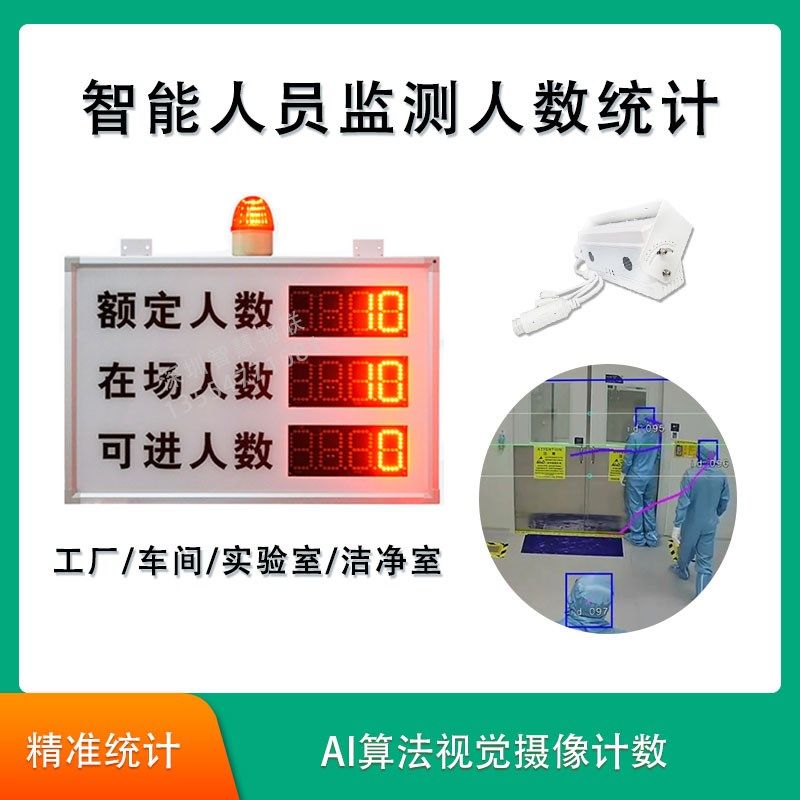 实验室车间人数统计显示屏工厂LED电子监测洁净室人员管控测人流