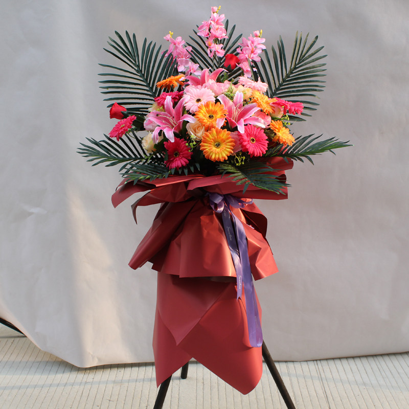仿真开业花篮假花开张庆典乔迁商务用花店铺门口装饰花三脚架摆花,家居饰品,仿真花/假花,淘宝优惠券,粉丝福利购,淘宝优惠卷