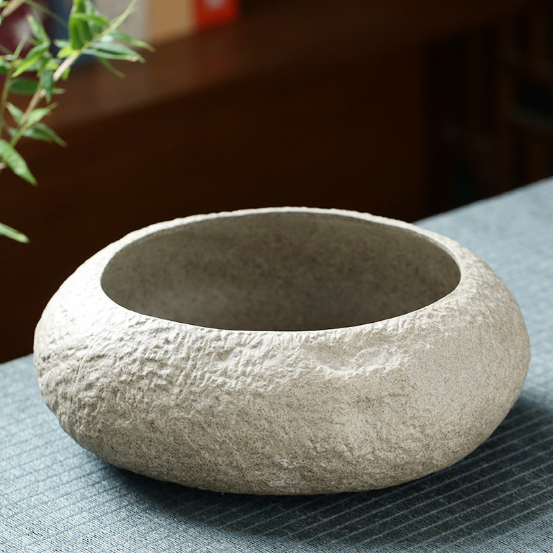 陶瓷大号茶洗仿石头家用茶杯盆客厅茶楼粗陶茶道配件笔洗水盂水洗,餐饮具,茶道/零配,淘宝优惠券,粉丝福利购,淘宝优惠卷