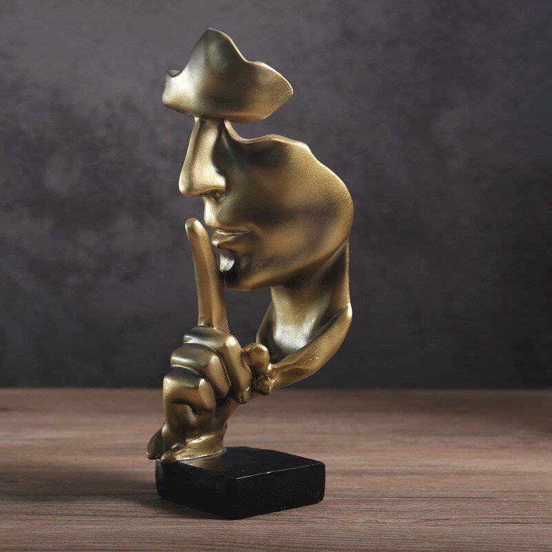 沉默是金酒柜装饰品办公室摆件复古创意家居软装工艺品雕塑艺术,家居饰品,装饰摆件,淘宝优惠券,粉丝福利购,淘宝优惠卷