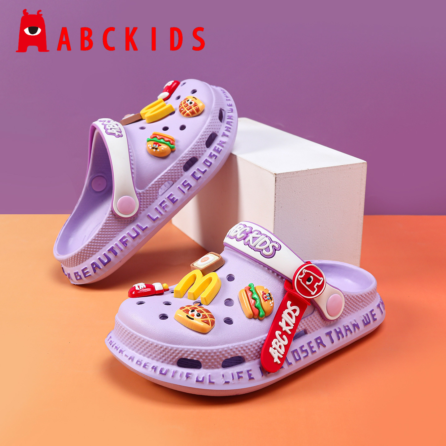 ABC KIDS儿童洞洞鞋女童夏季拖鞋防滑凉鞋沙滩鞋新款小孩外穿凉拖