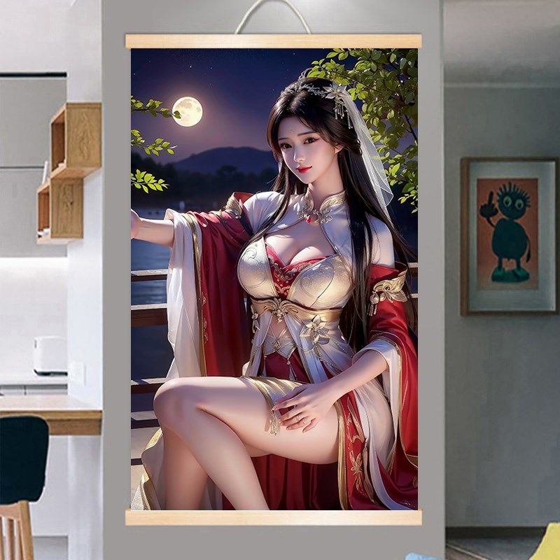 完美世界月婵仙子挂画酒店装饰画防水浴室墙画宾馆卫生间网咖画,家居饰品,现代装饰画,淘宝优惠券,粉丝福利购,淘宝优惠卷