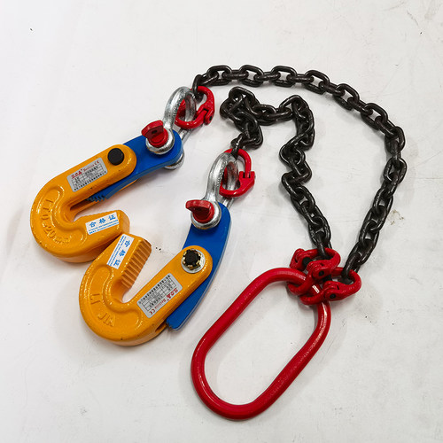 钢板起重吊钳双链四腿板夹L型模锻吊钳横吊水平迪吊夹具组合钢板