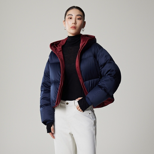 BW2025冬季新款通勤长袖简约短款外套95白鹅绒高级时髦羽绒服女