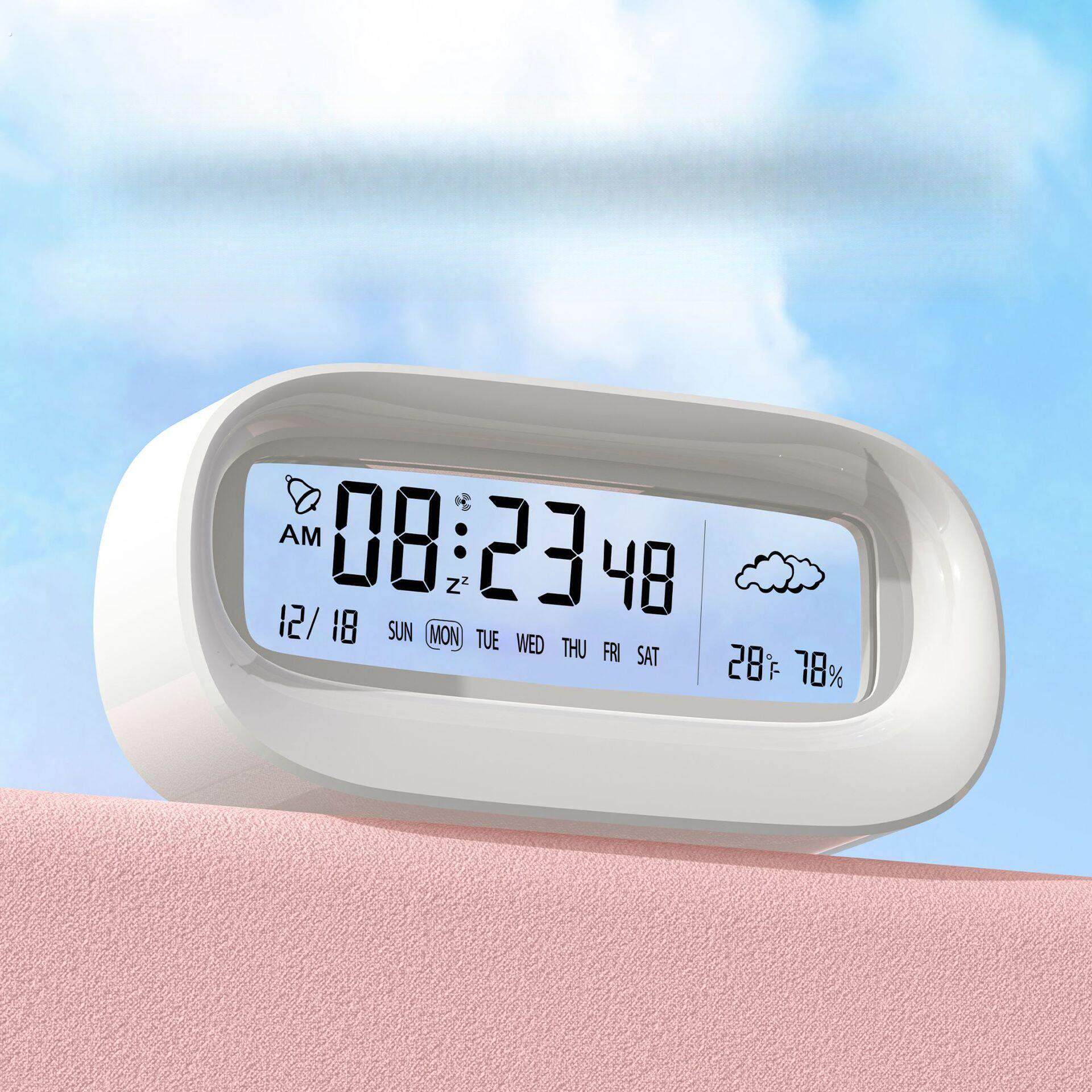 电子闹钟学生用2026新款智能透明时钟起床神器适用带温度天气