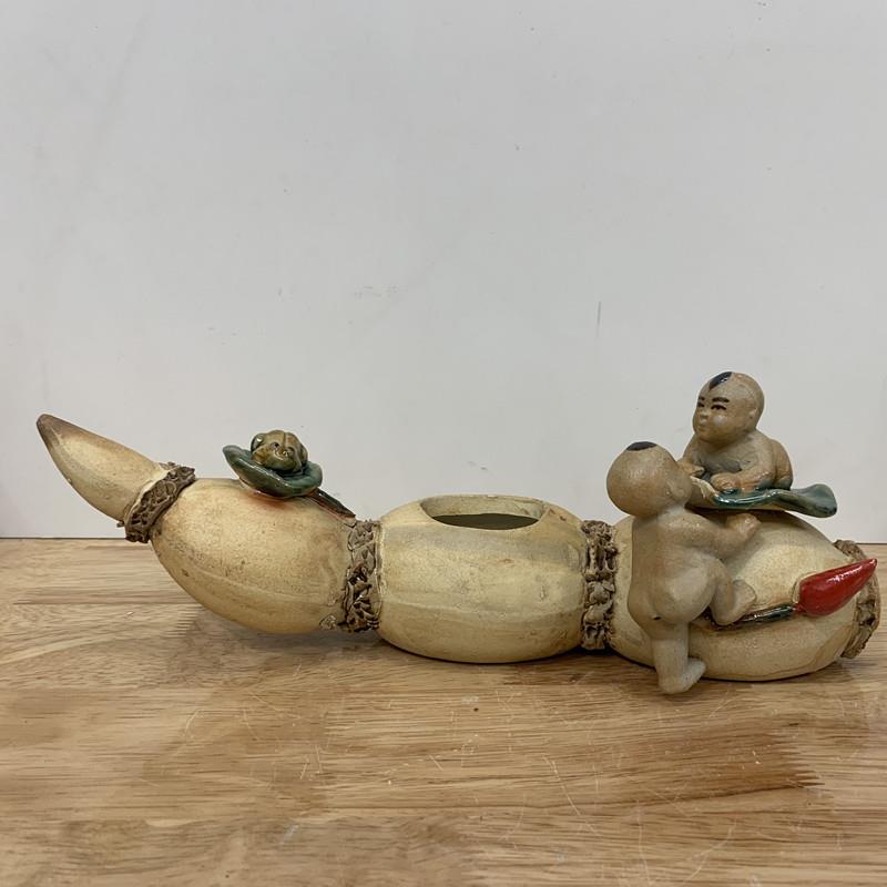 特价中式陶瓷摆饰盆景盆栽花插办公桌书桌植物鸳鸯莲藕可养花插