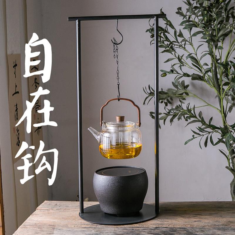 围炉煮茶自在钩悬挂钩茶室茶空间茶桌面茶台茶炉茶壶吊钩铁架挂钩