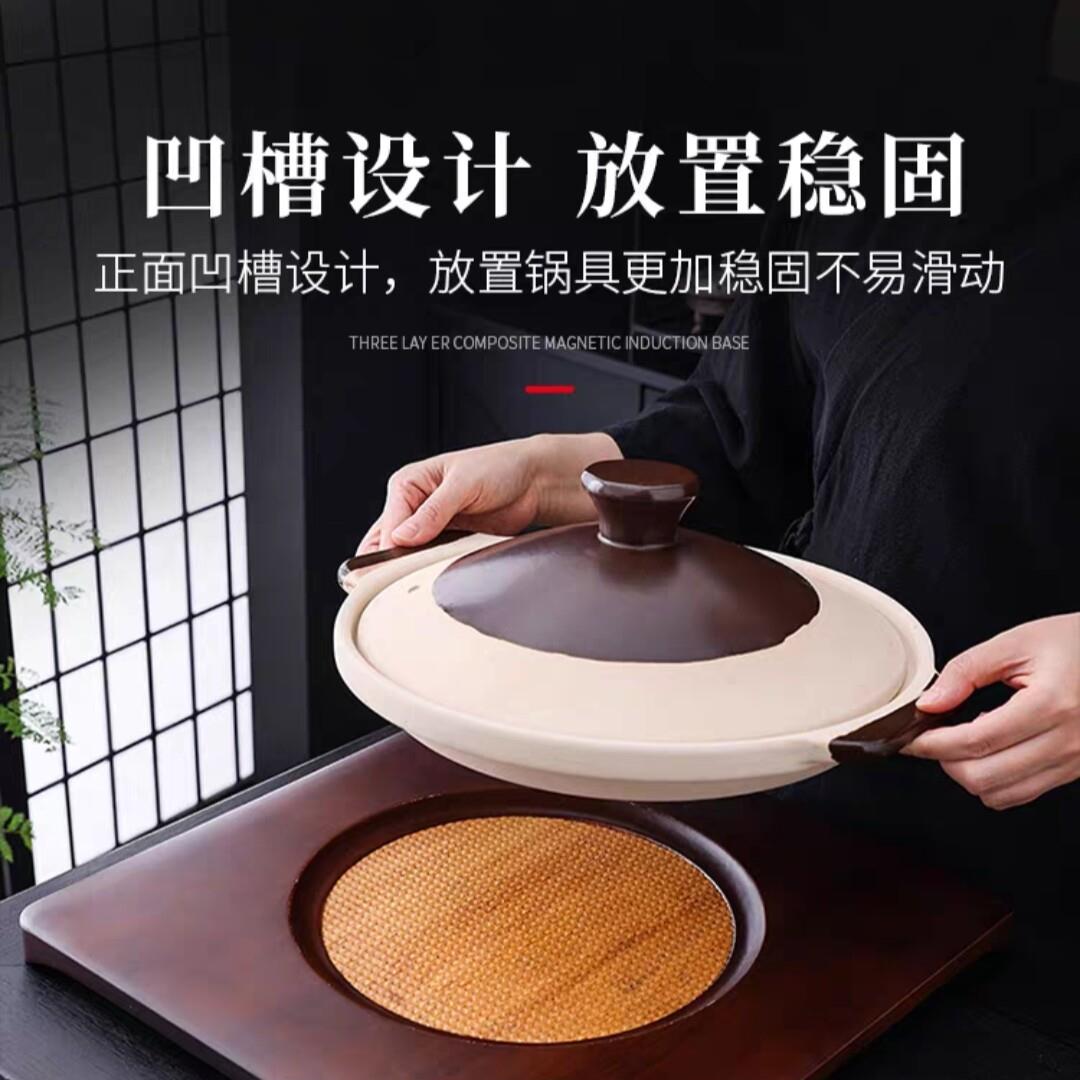 中式复古风方形双色木盘 手绘10英寸冷菜摆盘托盘 创意餐具设计