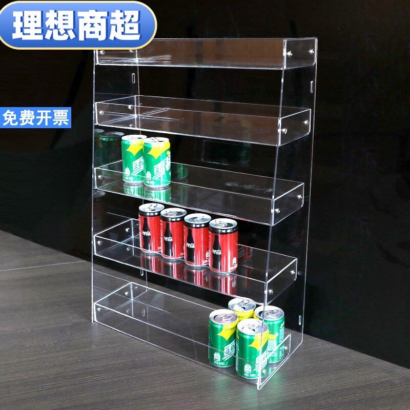 超市收银前台小货便利店零食小架子吧台前面多层透明展示口香糖架